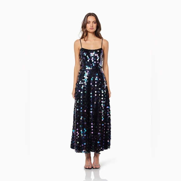 NWT Elliatt Deborah iridescent paillette embellishments Maxi Dress Size Small - Picture 2 of 14